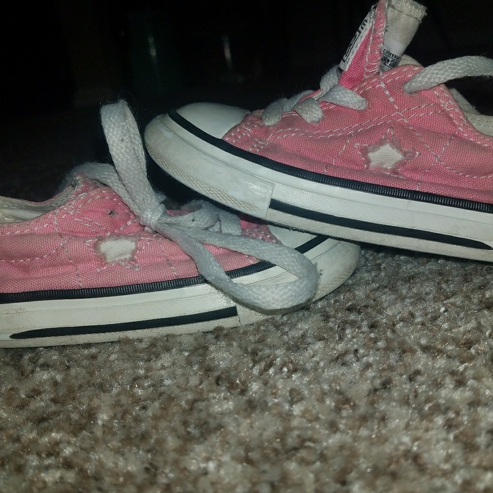 Pink Distressed Converse